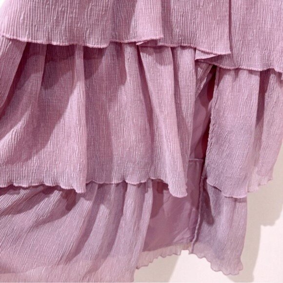 NWT ASTR Emporia Purple Pleated Tiered Midi Dress - Picture 6 of 10